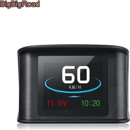 BigBigRoad For Hyundai Tucson ix35 i30 Genesis Verna Solaris Accent Santa Fe Car Hud OBD2 Windscreen Projector Head Up Display