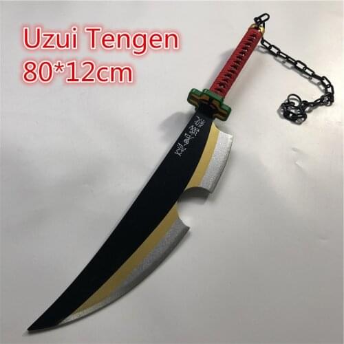 Kimetsu No Yaiba Tengen Uzui Twin Swords Cosplay Weapon Props for Hallween Christmas Party Events Carnival wood Props 80cm