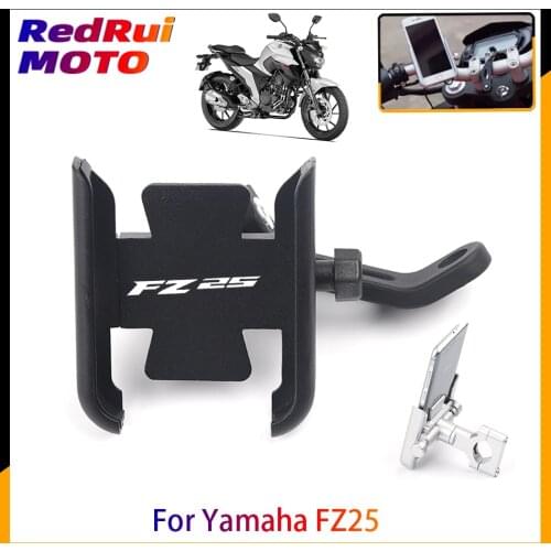 For Yamaha FZ25 FZ-25 Motorcycle CNC Aluminum Mobile Phone Holder GPS Navigator Rearview Mirror Handlebar Bracket Accessories