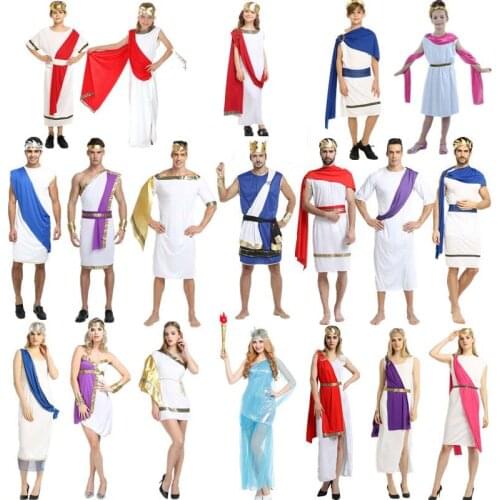 Children Female Women Man Goddess Ancient Rome Costume Greece Cosplay Costumes Carnival Party Supplies Halloween Christmas Purim