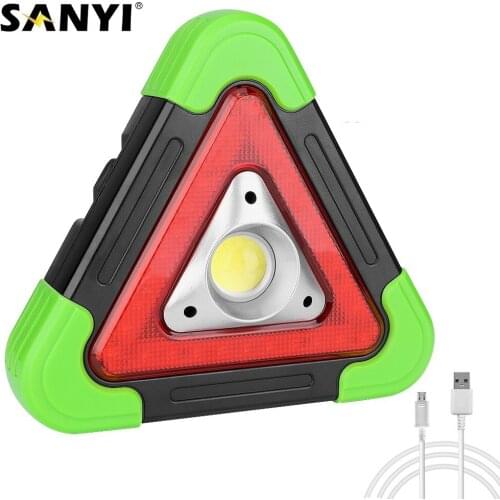 Dual USB Interface Solar Working Light Portable Spotlight COB LED Flashlight Handheld Solar Lamp Power Bank Emergency Lighting