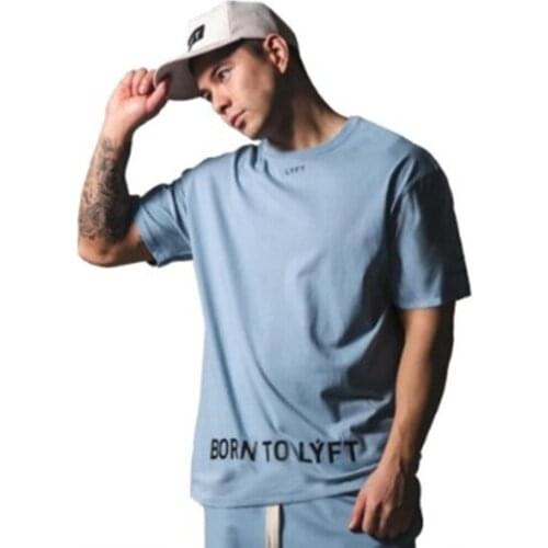 Spring Summer Mens New Short-Sleeved Printed Bottom Shirt Europe United States Hot Sale T-Shirt Leisure Fitness Loose Tops