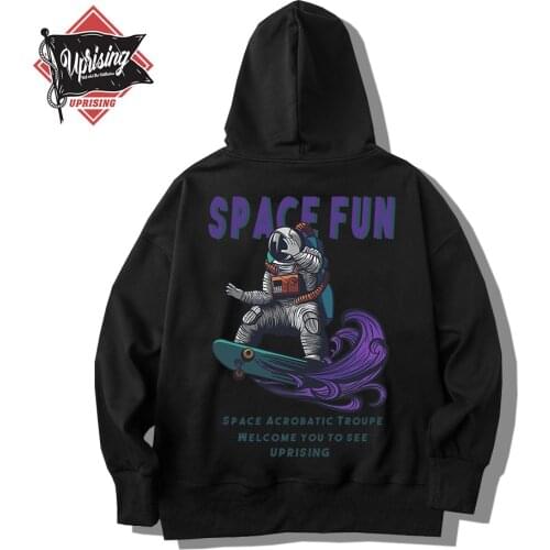 Hoodie Sweatshirt Creative Astronaut Moon Print Hoodie Harajuku Casual long Sleeve Hip Hop Streetwear Men Fashion Hoodie Tops