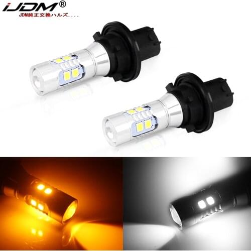 IJDM Amber Yellow CANBUS Error Free SPH24 12272 PH24WY LED Bulbs For Audi Cadillac GMC,etc For Front Turn Signal Lights White