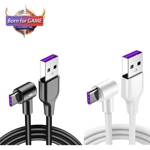 90 degree USB Type C Cable Fast Charging 5A For xiaomi mi 9 9t cc9 redmi note 8 k20 pro samsung Galaxy s10 A50 A70 Charger cord