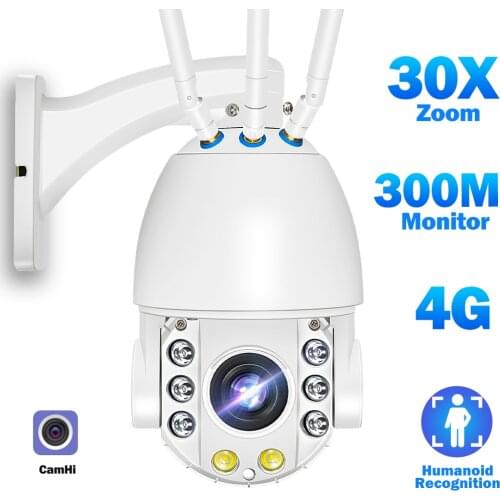 Camhi 4G Camera Outdoor 1080P CCTV Camera WiFI 30X Optical Zoom Security Camera IP Auto tracking Wireless surveillance camera