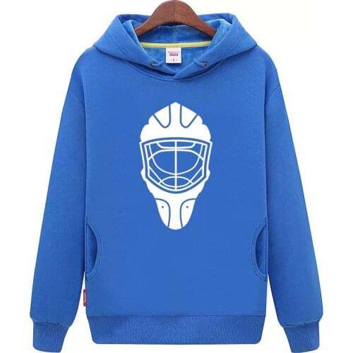 Cool Hockey Free Shipping Cheap Youth navy Hockey Hoodie with Hockey Mask Pattern