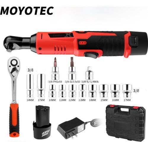 MOYOTEC 45NM Cordless Ratchet Wrench 12V Rechargeable 3/8 Cordless Wrench set Removal Screw Nut Car Repair Tool