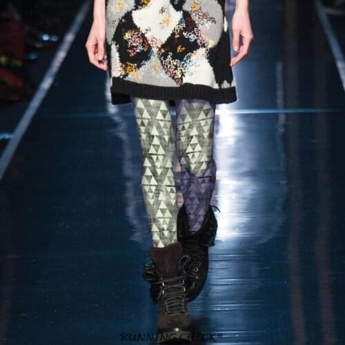 Geometric Texture Shades Printed Pantyhose