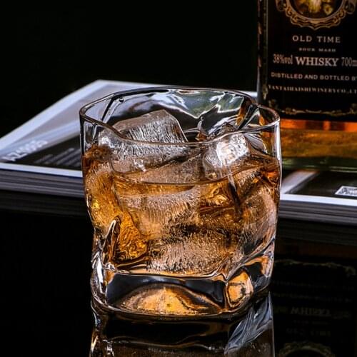 Creative Wine Glasses Whisky Glass Glass Irregular Twist Pattern Glass Phnom Penh Wine Glass Liquor Glass Special-shaped Glass