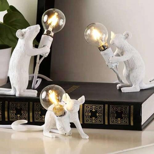 Tiooka Italy Design Resin Mouse Table Lamp Decoration Light for Restaurant Living room Gift for Child Girl Frined Table Light
