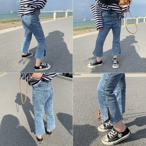 Summer Kids Jeans For Girl Split Children Girl Bell Bottom Jeans Spring Autumn Little Girl Trousers Fashion Girl Denim Clothes