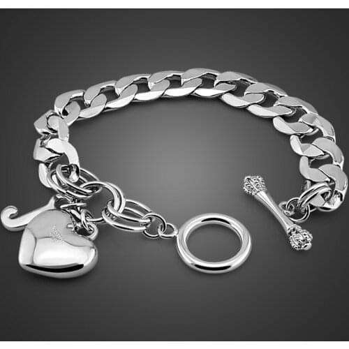 Hot Sale Europe Fashion Brand Jewelry 100% 925 Sterling Silver Bangle Bracelet Women 12 mm Curb Cuban Bracelet Gift