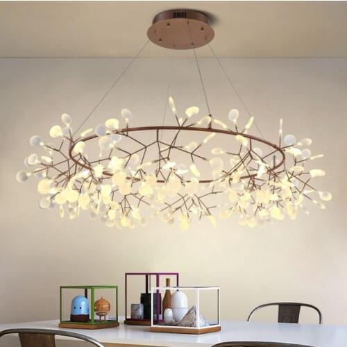 Chandelier modern minimalist living room restaurant firefly Nordic creative art leaf designer bar hanging light