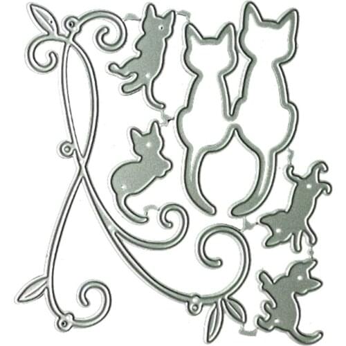 Cats Metal Cutting Dies Stencil DIY Scrapbooking Album Paper Card Template Mold Embossing Craft Decoration