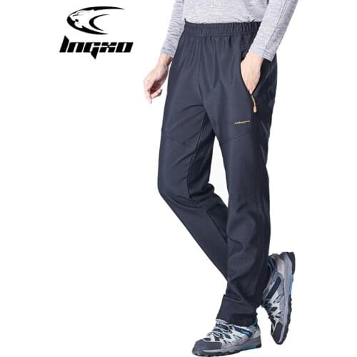 LNGXO Men Women Waterproof Autumn Winter Pants Outdoor Warm Softshell Fleece Trousers Camping Climbing Skiing Hiking Rain Pants