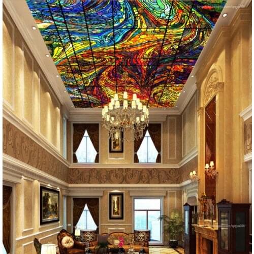 3D ceiling mural wallpaper Abstract beautiful glass photo wallpapers for kitchen Living room bedroom 3D ceiling wallpaper rolls