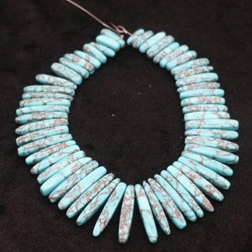 New Beautiful Turquoises Stone Necklace Point Pendant Beads, Top Drilled Women Fashion Jewelry Spike DIY Making Finding Gems