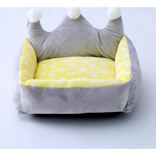 Bolster Pet Bed, Pink Polka Dots Rectangle Plush Dog Bed, Machine Washable Soft Dog Cushion Premium High Resilience PP Cotton