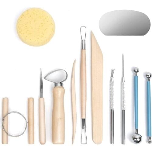 LUDA Professional Clay Tools,12PCS Pottery Clay Sculpting Tool Set