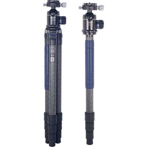 AOKA CMP254C Max loading 13kgs Professional travel lighweight carbon fiber compact camera tripod with no central column