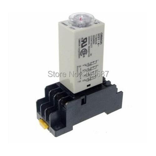 AC 110V H3Y-4 0-10S 4PDT 14 Pins Power on Time Delay Relay & Socket