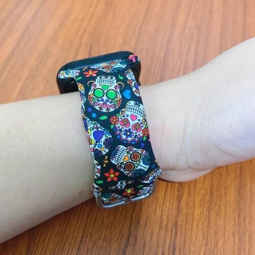 Colorful skull Print Strap for Apple Watch Band 44MM 40MM 38MM 42MM Silicone Belt for iWatch Series 6 SE 5 4 3 Watch Bracelet