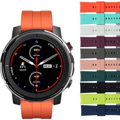 For Huami Amazfit Stratos 3 2 2S Silicone Bracelet band 22mm Men Sport Watchband for Xiaomi Amazfit GTR 47mm / Pace Wrist Strap