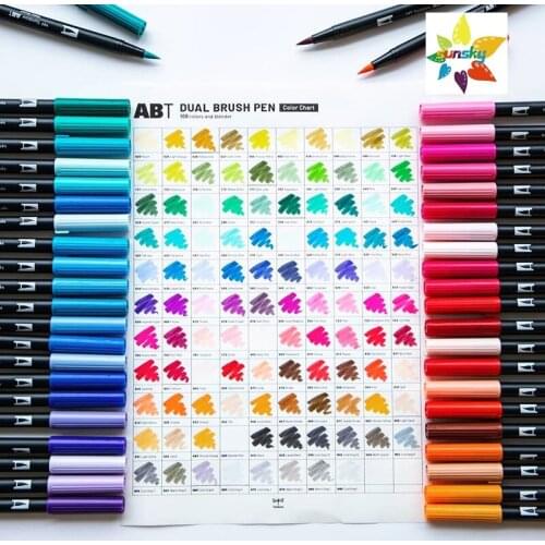 Original Tombow ABT Dual Brush Pen RED series Single Self selected Art Markers Calligraphy Drawing Pen Blendable Brush