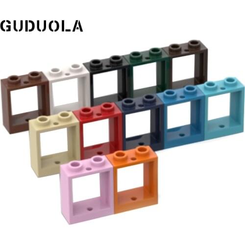 Guduola Window 1x2x2 (60592) Frames/Windows/Walls and Doors MOC Building Block DIY Educational Toys Parts Brick 40pcs/LOT