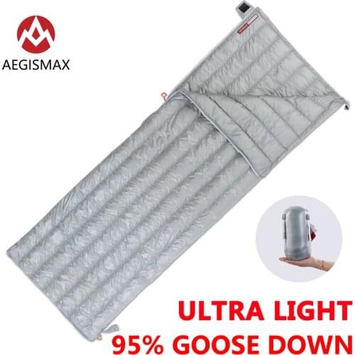 AEGISMAX Ultralight Sleeping Bag E Outdoor Camping 95% white Goose Down Three-Season Envelope Sleeping Bag