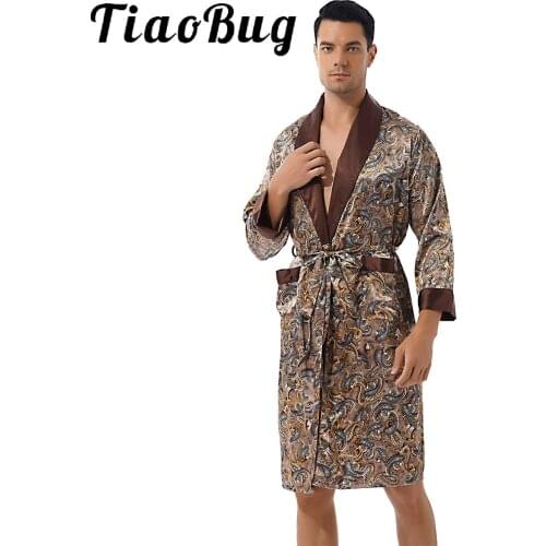 Мужские атласные халаты TiaoBug China At AliExpress