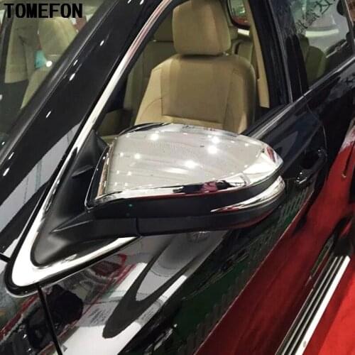 TOMEFON ABS Chrome Exterior Side Door Mirror Rear View Cover Garnish Trim Auto For Toyota Highlander Kluger XU50 2014 2015