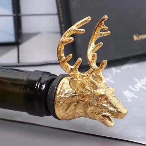 Wine Pourer Retro Deer Shape Zinc Alloy Wine Decanter Pour Spout Supplies for Home Kitchen Bar Gadget Wine Accessories