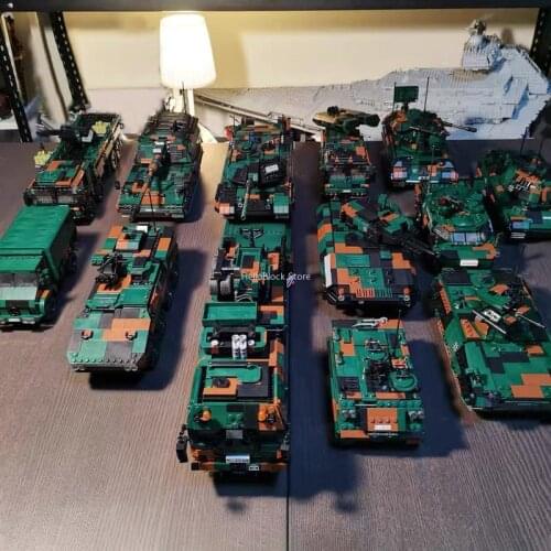 Military Series T92 Tank Leopard-2A6 Challenger 2 Type99 Main Battle Tank Building Blocks Set Military Truck Bricks Toys For Kid