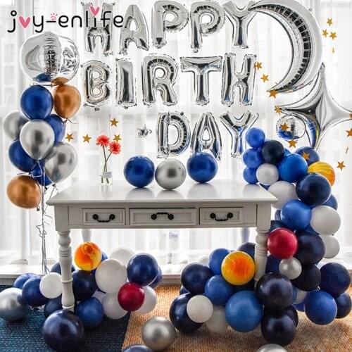 Outer Space Party Astronaut Rocket Ship Foil Balloons Galaxy/Solar System Theme Party Boy Kids Birthday Party Decoration Favors