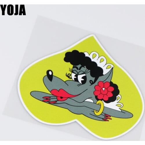 YOJA 16x14CM Wolf Waiting For Interesting Color Car Sticker Vinyl Decal ZT3-0036