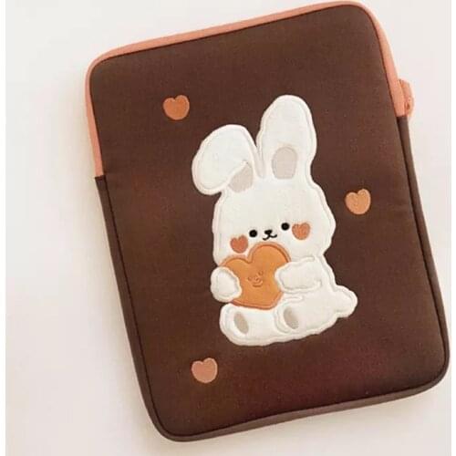 11 13 Inch Laptop Protective Sleeve Storage Bag Cotton Bunny Ipad Liner Bag Girls Clutch Ipad Embroidery Liner Tablet Case Cover