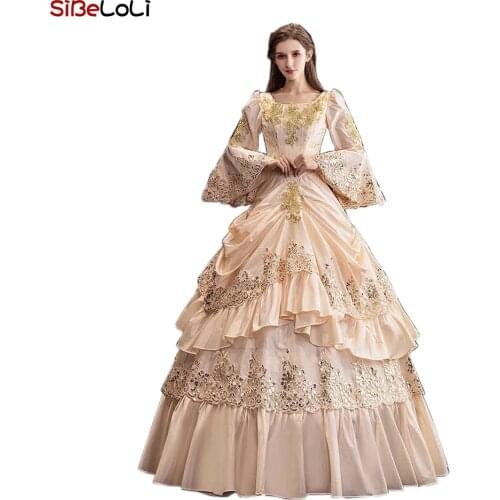 18th Century Renaissance Historical Period Victorian White Dress Gown for Women Rococo Baroque Marie Antoinette Ball Dresses