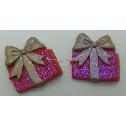 1pcs/lot resin flatback glitter gift 29mm Cabochons Scrapbooking Hair Bow Center DIY Christmas decration C108-6