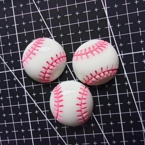 1pcs/lot resin flat back mini baseball 24mm Scrapbook Embellishment DIY Phone Decoration
