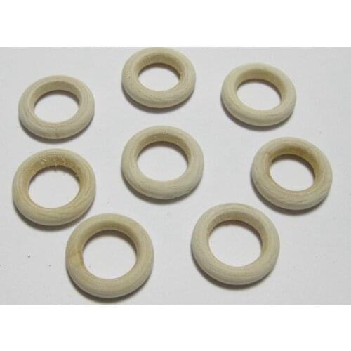 100 Natural Untreated Plain Wooden Round Ring Beads 20mm