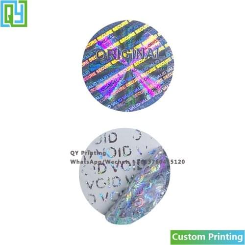 10000pcs 20x20mm free shipping custom made 3D hologram stickers ORIGINAL VALID Secure packaging labels silver laserable seals