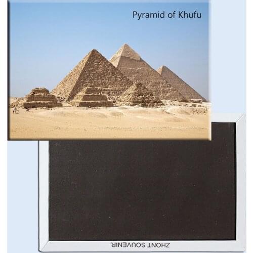 10K Landmarks Magnets , Egypt Tourist Grave Tomb of Pharaoh Khufu Pyramid Tourist Metal Fridge Magnet 5371