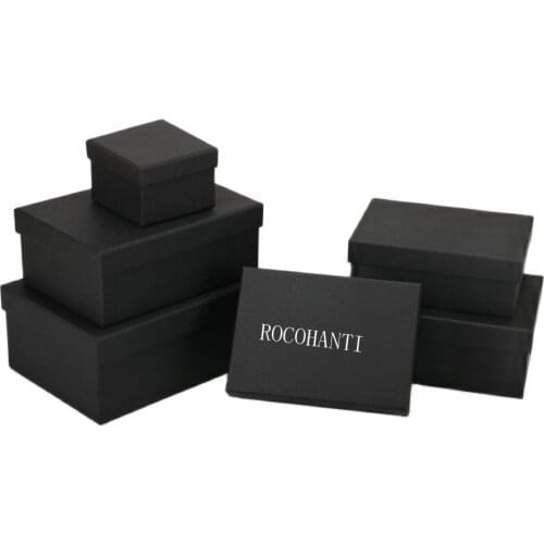 10X Thick cardboard black paper box large higher gift box customized logo printing