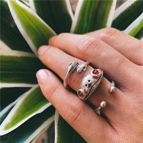 3Pcs/Set Cute Frog Ring for Women 2021 New Design Bohemian Retro Opening Resizable Rings Silver Female Fashion Party Jewelry