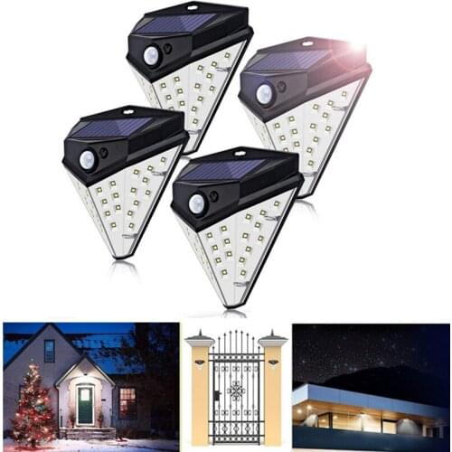 4PC 32LED Solar Light Smart Sensor Outdoor Garden Lighting IP65 Waterproof Wall Mounted Sensor Solar Night Lights Induction Lamp