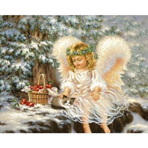 5D diy diamond embroidery Angel love mosaic pattern home decor wall sticker full diamond painting cross stitch kits kid gift
