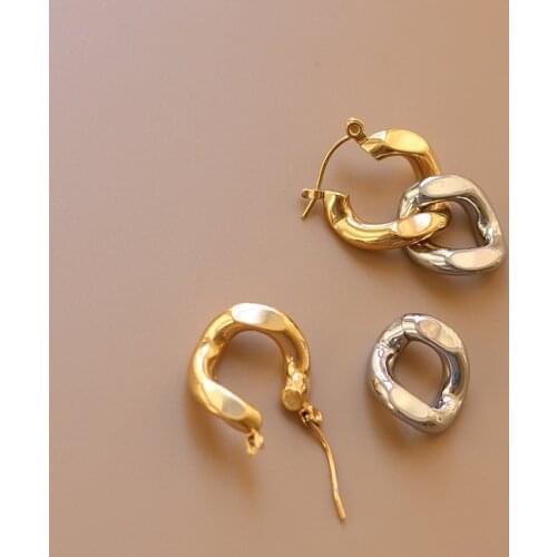 Amaiyllis 18k Gold Design Heavy Chian Dangle Earrings Trendy Adjustable Geometric Drop Earrings For Women Bijoux Femme Gift