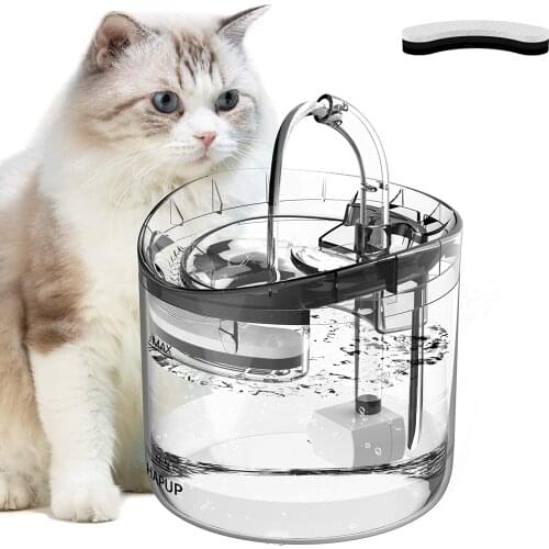 2L Automatic Pet Cat Fountain Electric With Cat Water Fountain Filter Transparent Drinking Fountain For Cats Dogs Dropship